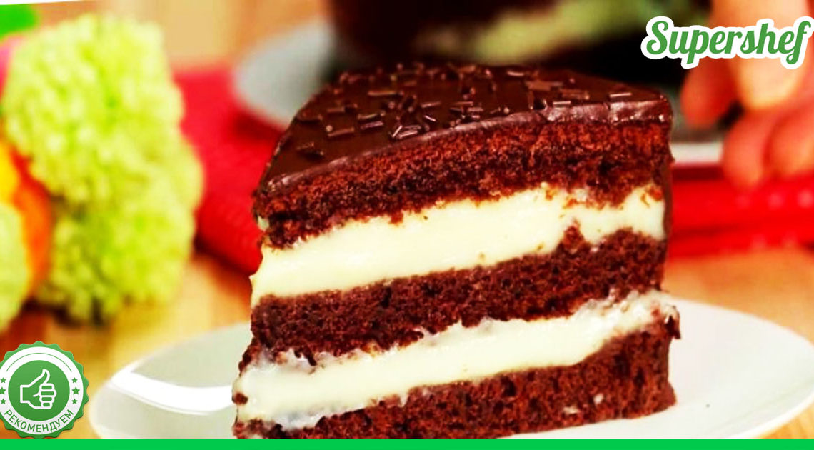 Превосходный торт без выпечки с шоколадно-банановым вкусом