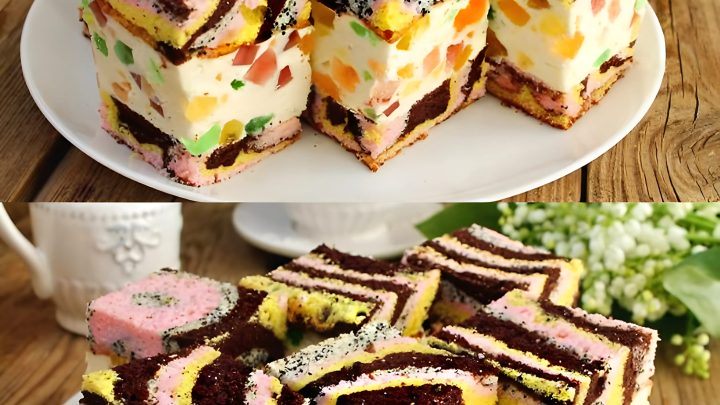 Невероятно вкусный бисквитный торт с яркой прослойкой – идеальное решение для праздничного стола