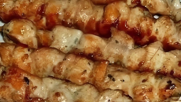 Куриный шашлык, запеченный в духовке